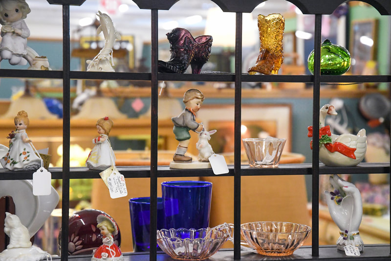 Collectibles and figurines from one of the booths in our showroom