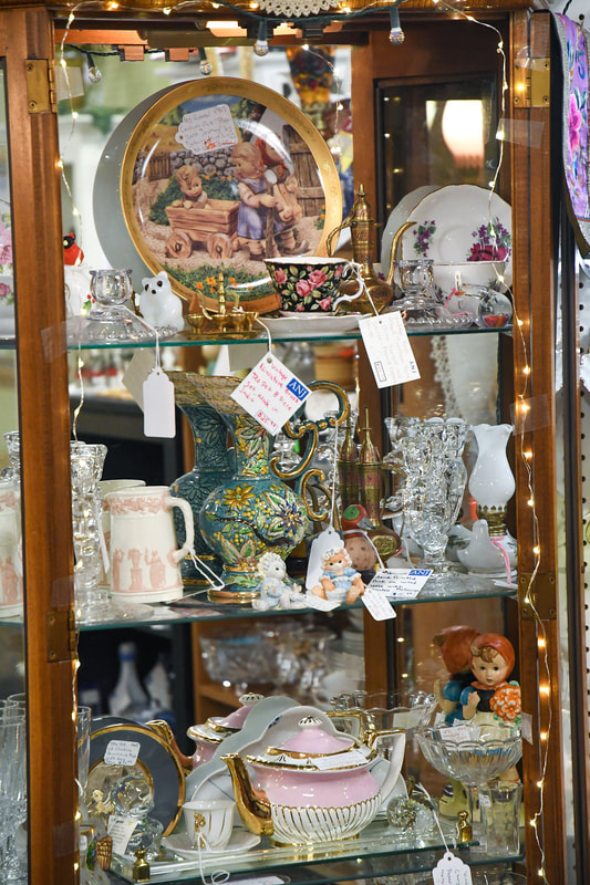 Antique collectibles from one of the booths in our showroom