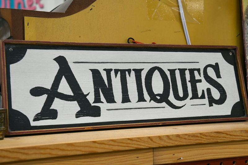 Antiques sign from one of the booths in our showroom