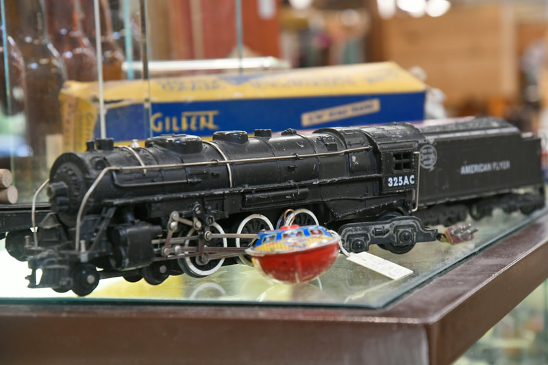 Antique model train from one of the booths in our showroom