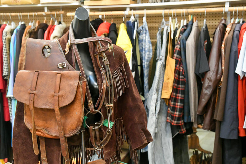Antique western clothing from one of the booths in our showroom
