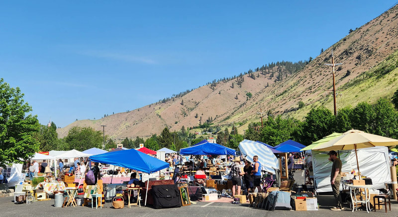 Dozens of booths at our Cashmere flea market